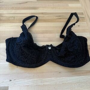 Berlei Black Lace‎ Underwire Bra 32DDD/F Floral Adjustable Support